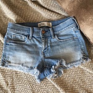 A&F Distressed denim shorts